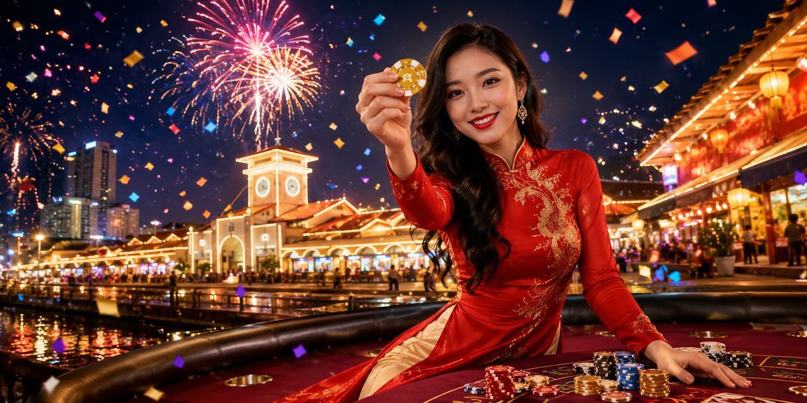 Người chơi thưởng thức baccarat tại TP. Hồ Chí Minh trong trang phục áo dài