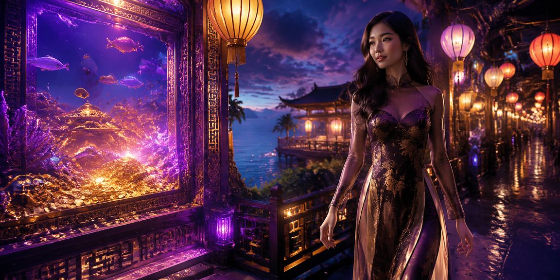 Không khí sôi động tại chợ đêm Phú Quốc – người dùng theo dõi ưu đãi VIP trên điện thoại